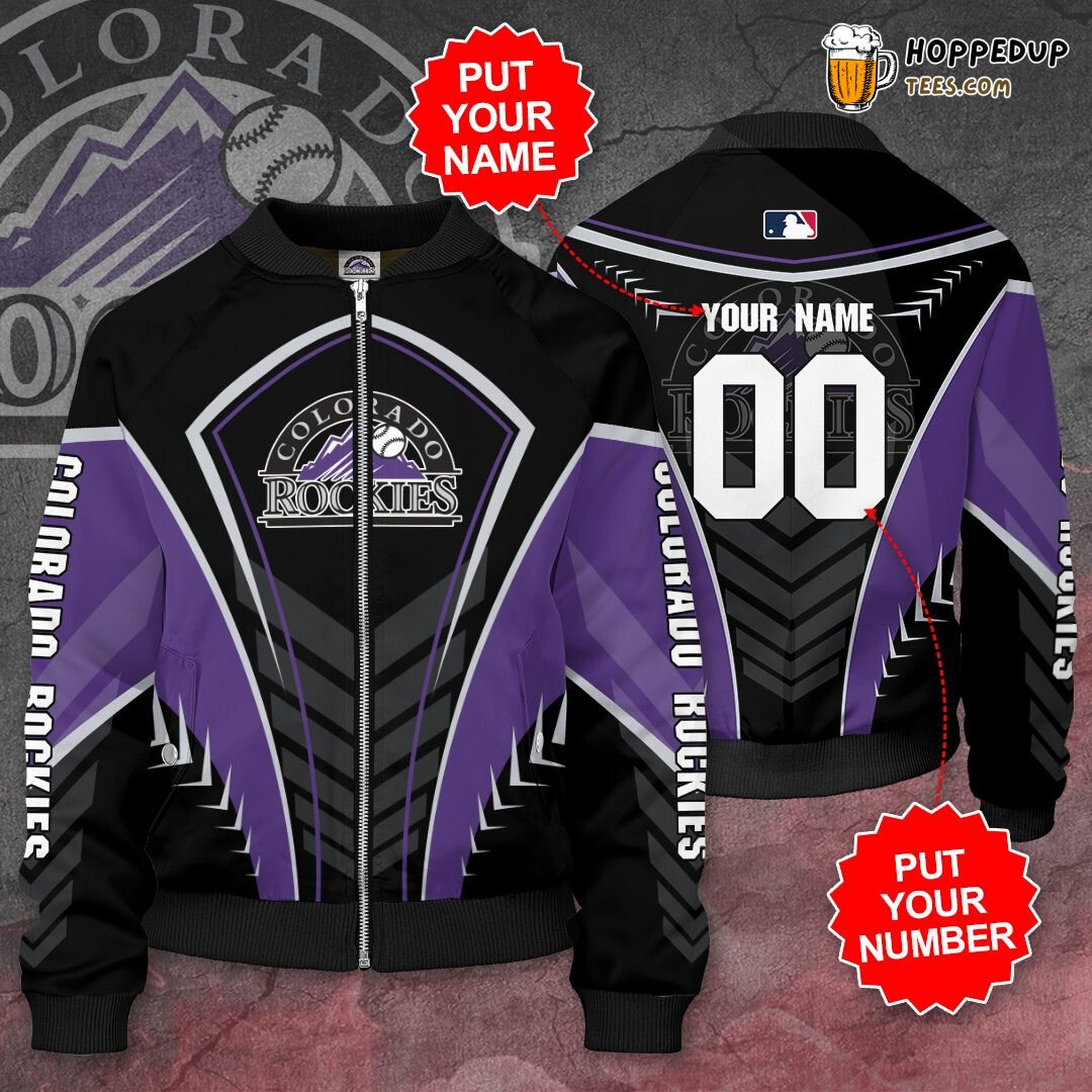 MLB Colorado Rockies Custom Name Number Bomber Jacket