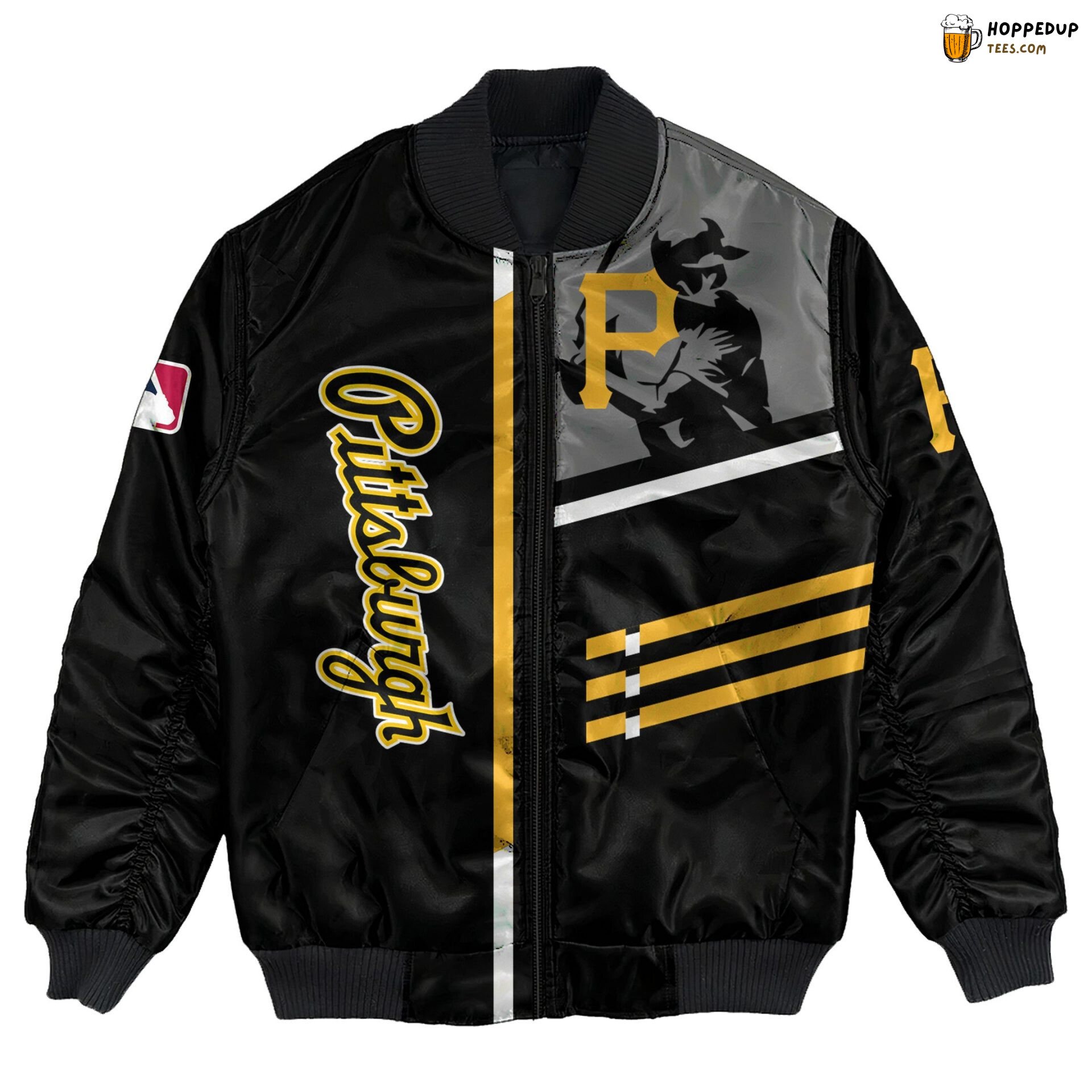 MLB Custom Bomber Jacket Pittsburgh Pirates Black Name Number