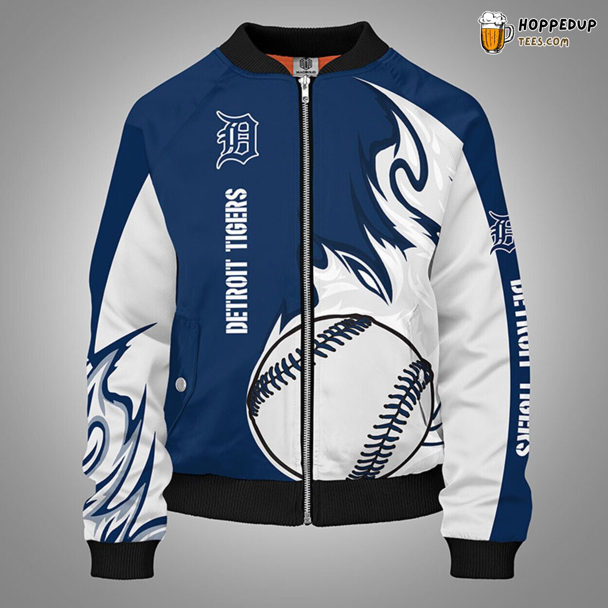 MLB Detroit Tigers Blue Unisex Premium Bomber Jacket Design