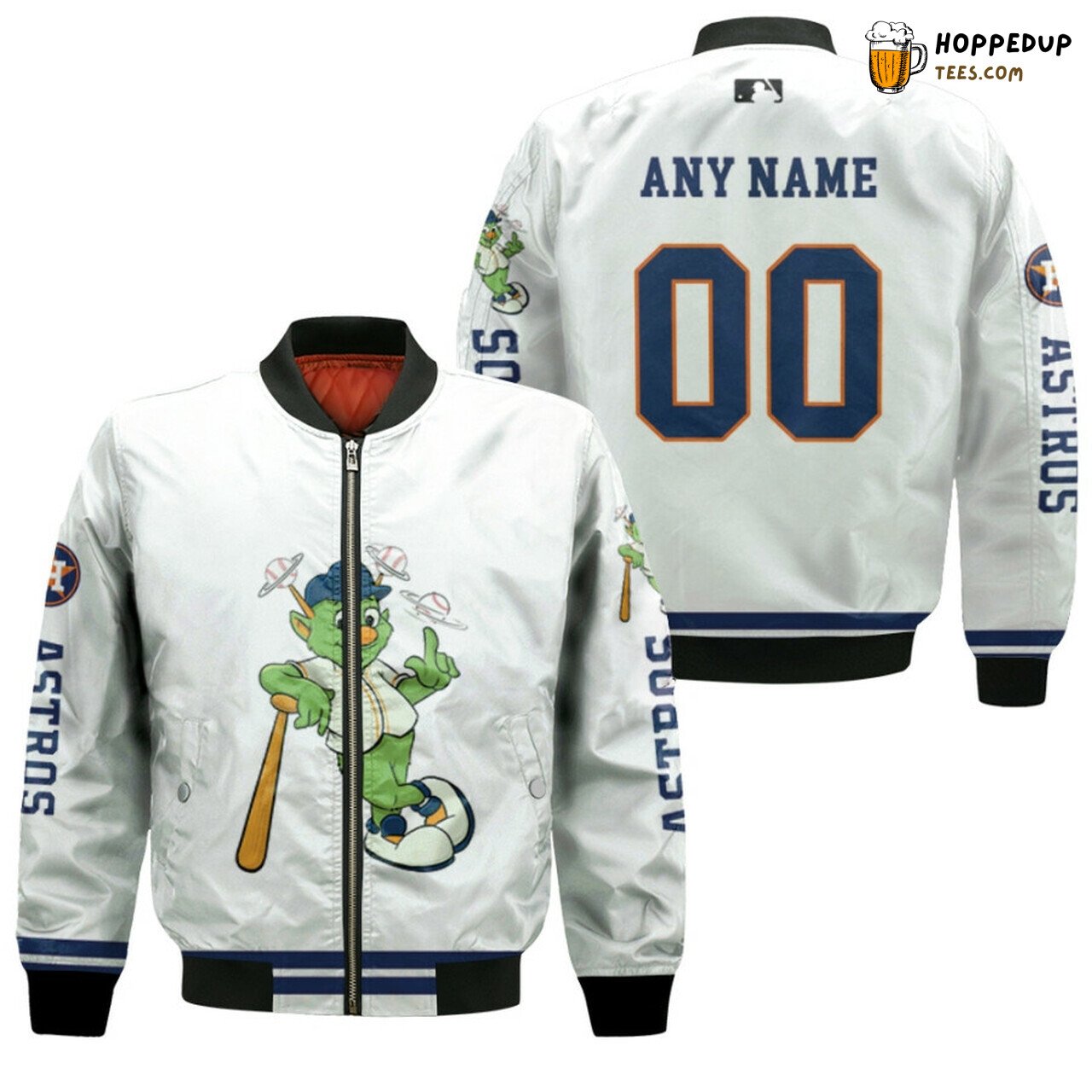 MLB Houston Astros Custom Name Number Orbit Bomber Jacket