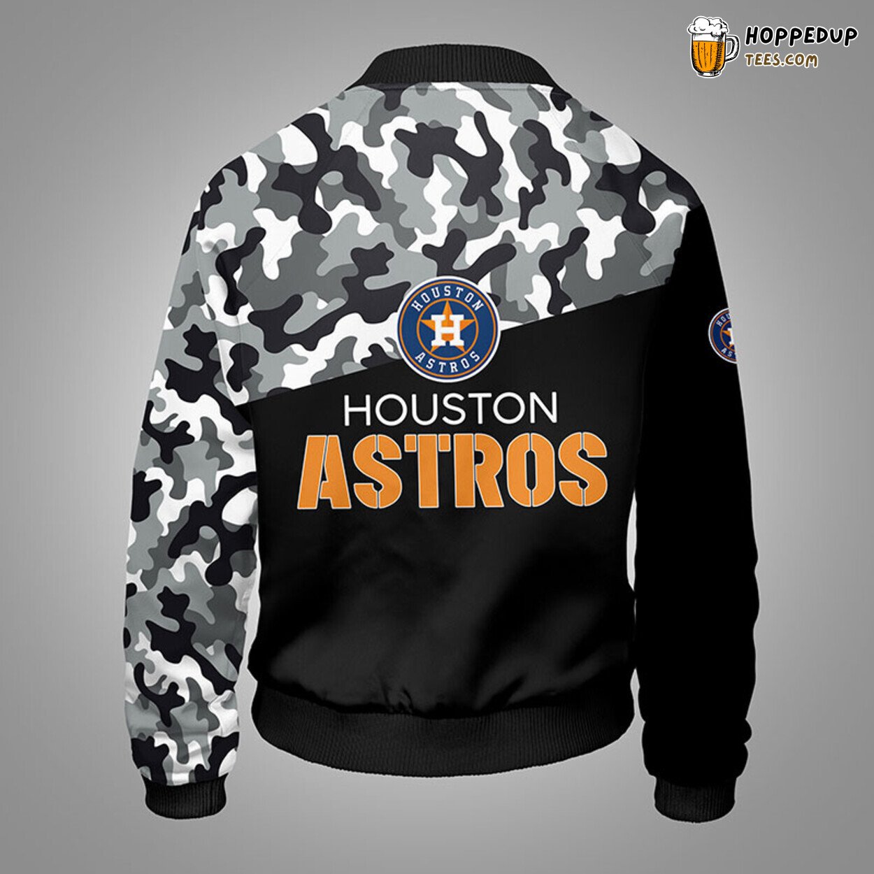 MLB Houston Astros Unique Camouflage Orange Bomber Jacket Design