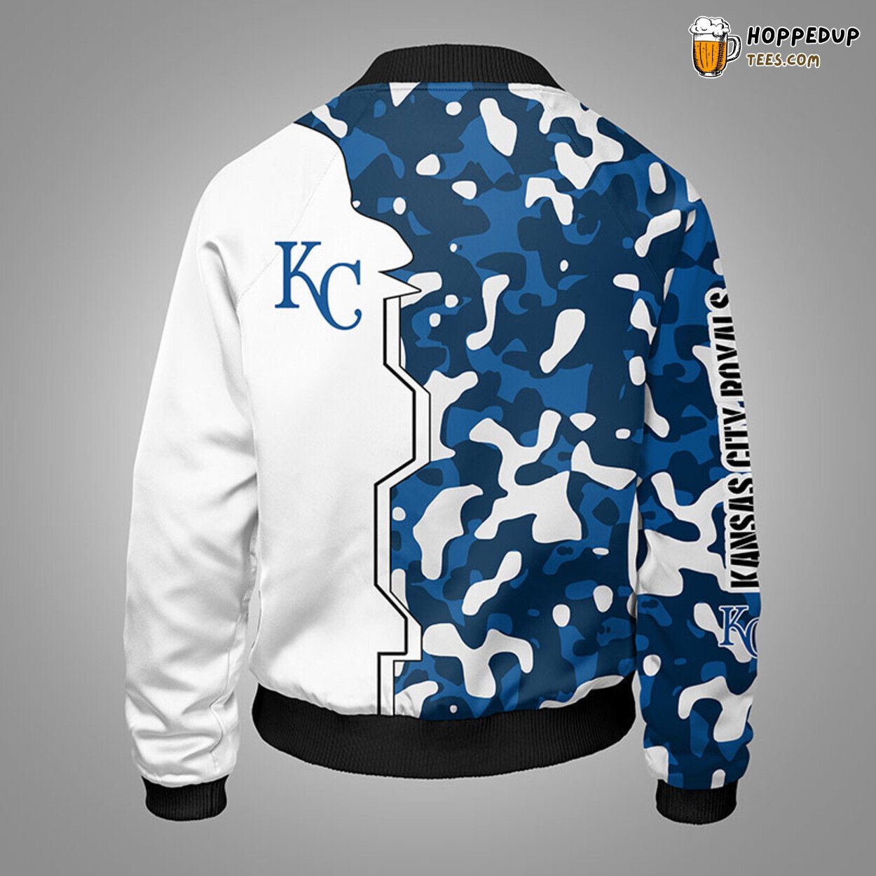 MLB Kansas City Royals Camouflage Blue Unique Bomber Jacket Design