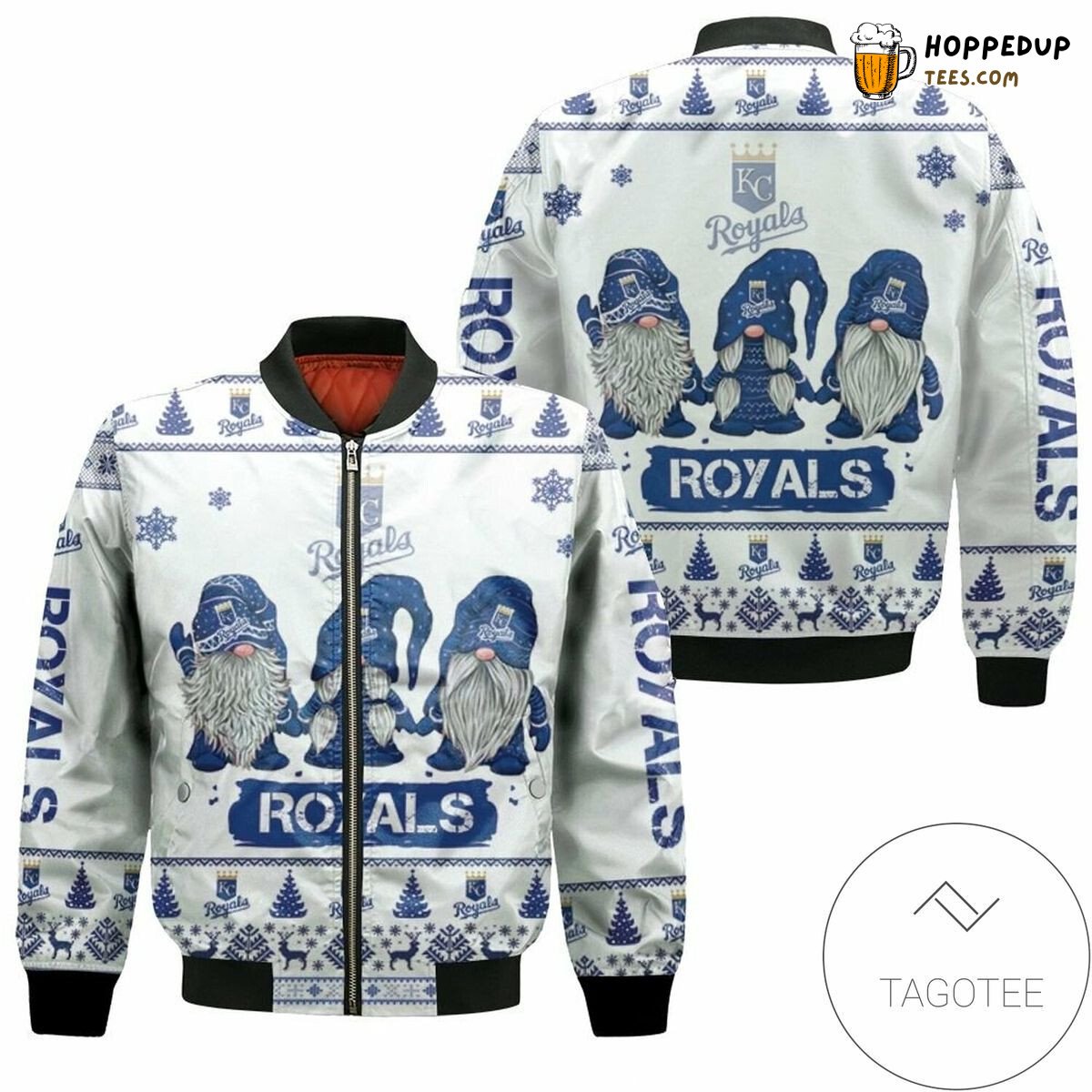 MLB Kansas City Royals Christmas Gnomes Bomber Jacket