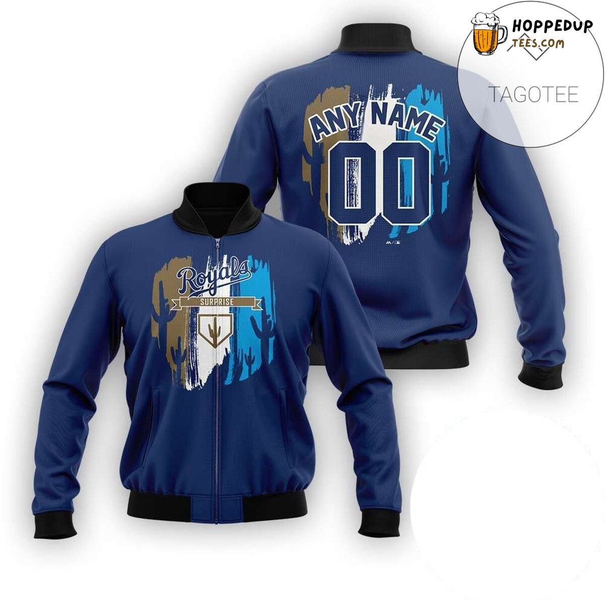MLB Kansas City Royals Custom Name Number Blue Gift For Fans Bomber Jacket