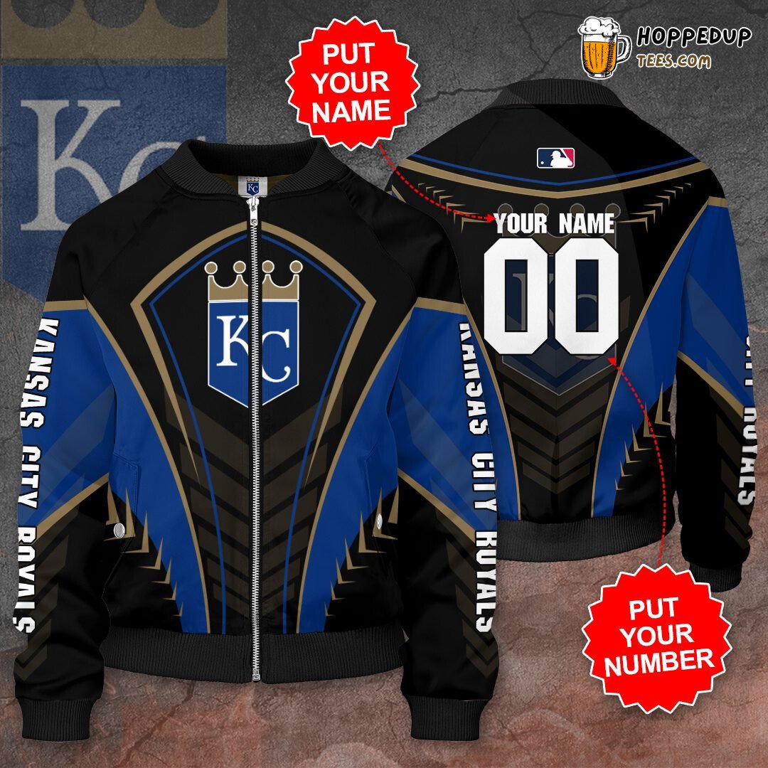 MLB Kansas City Royals Custom Name Number Bomber Jacket