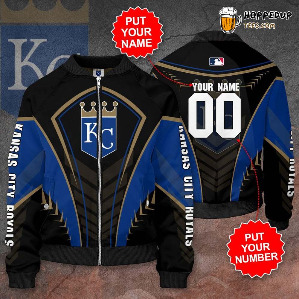 MLB Kansas City Royals Custom Name Number Bomber Jacket