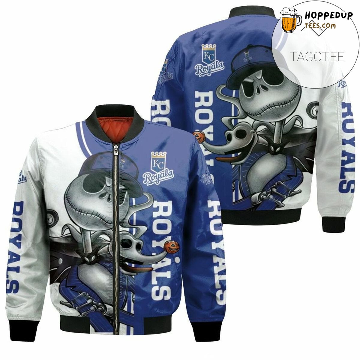 MLB Kansas City Royals Jack Skellington And Zero Bomber Jacket