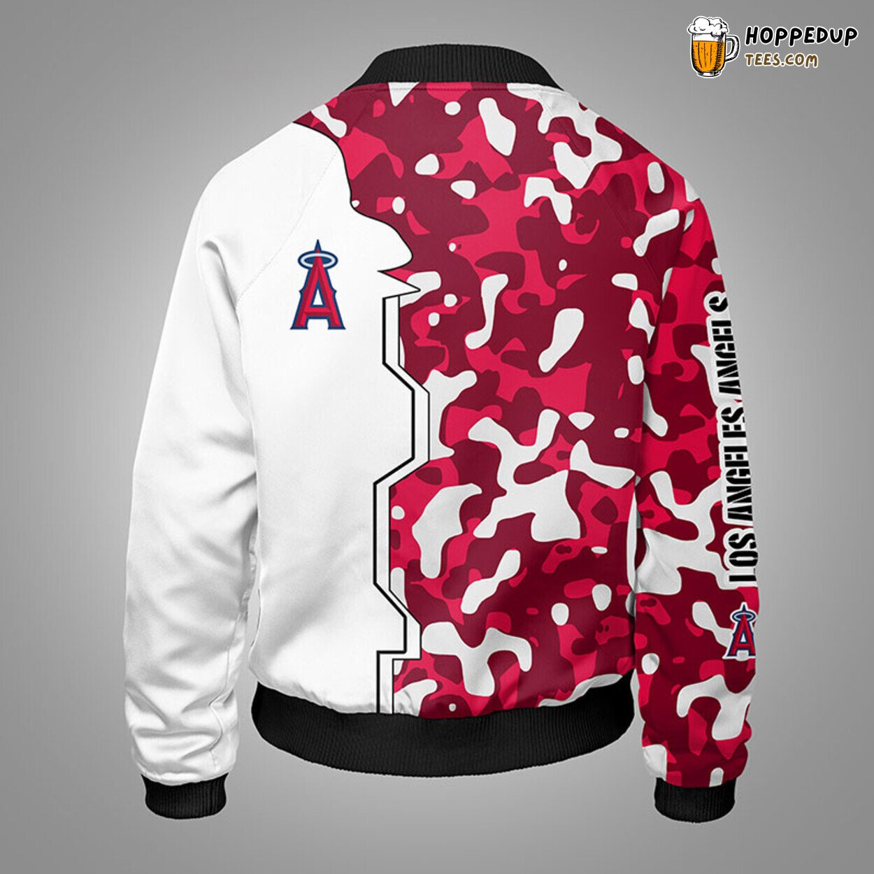 MLB Los Angeles Angels Camouflage Red Premium Bomber Jacket Design