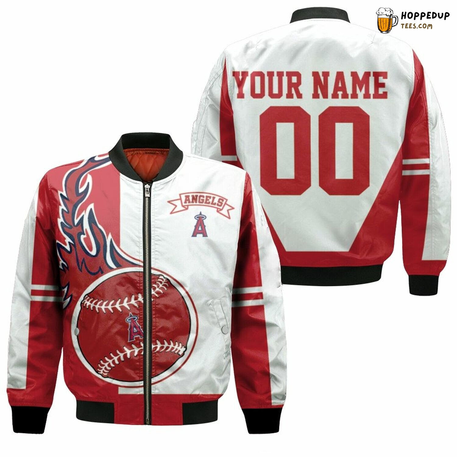 MLB Los Angeles Angels Custom Name Number Bomber Jacket