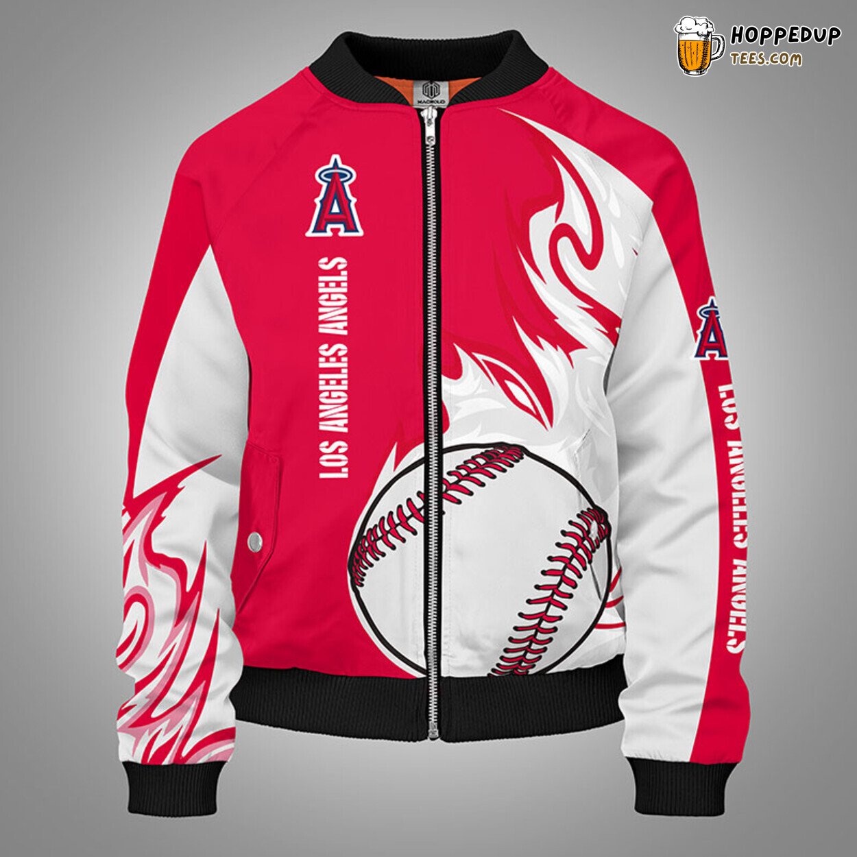 MLB Los Angeles Angels Premium Red Unisex Bomber Jacket Design