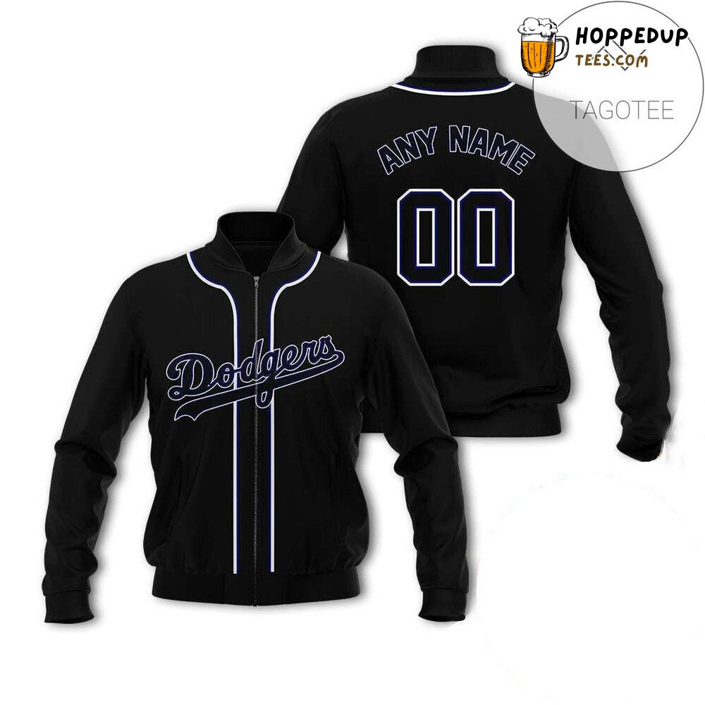 MLB Los Angeles Dodgers Black Bomber Jacket Unique Name Number Style