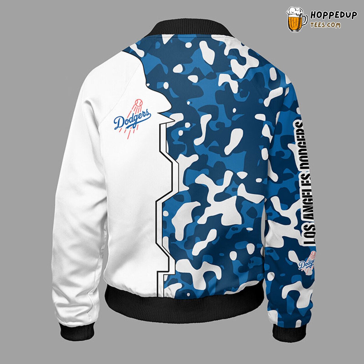 MLB Los Angeles Dodgers Camouflage Blue Premium Bomber Jacket Design