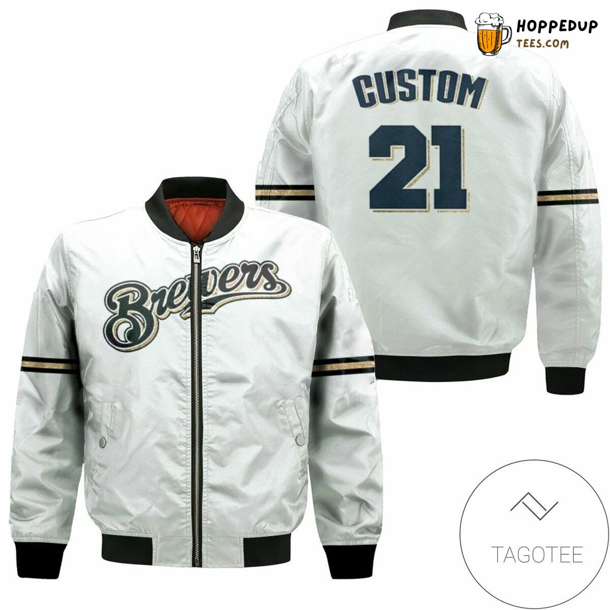 MLB Milwaukee Brewers Travis Shaw Custom Name Bomber Jacket