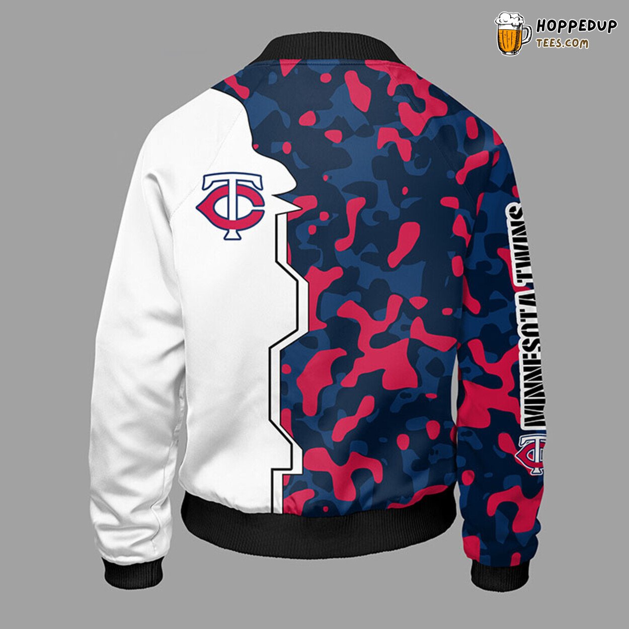 MLB Minnesota Twins Camouflage Blue Red Premium Bomber Jacket Design