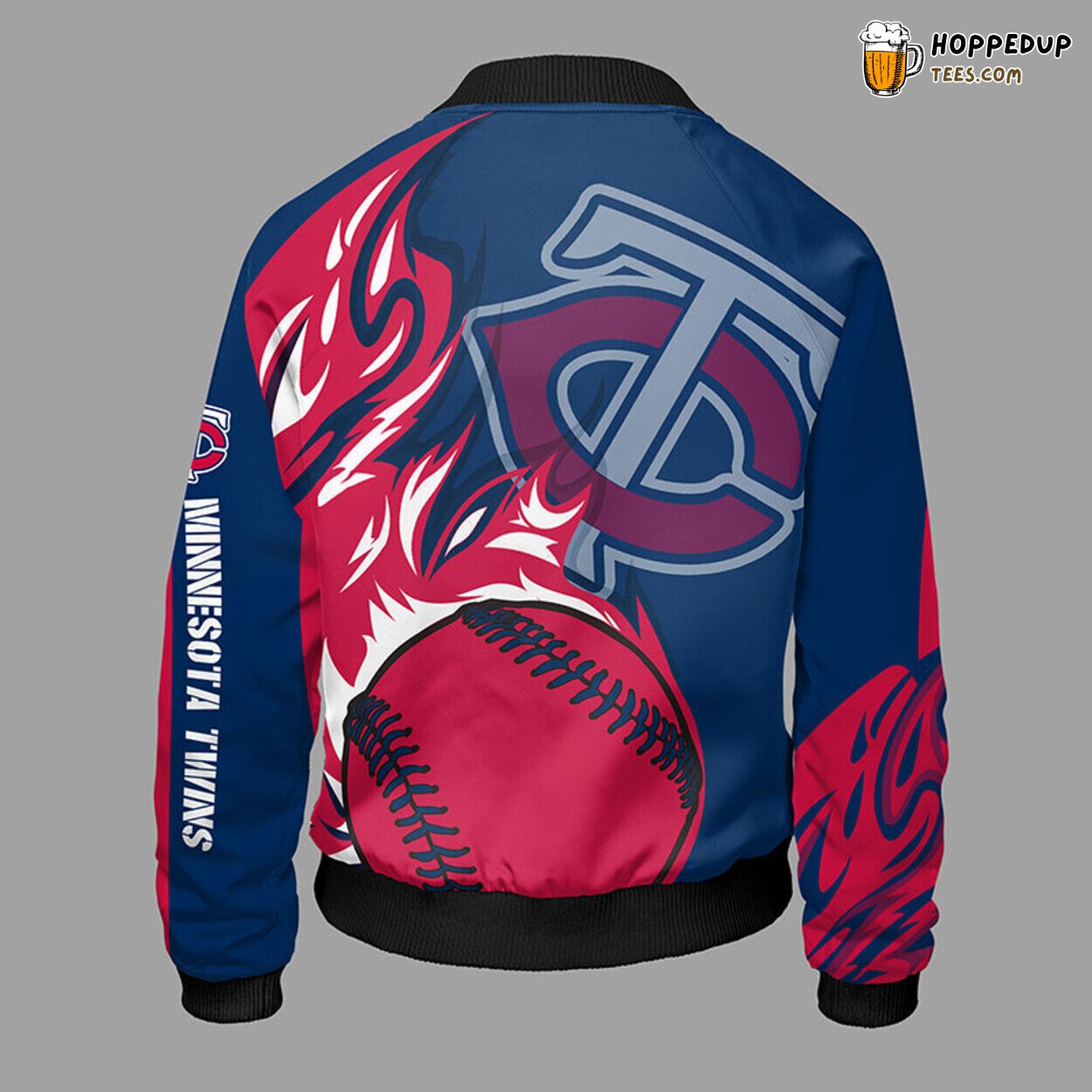MLB Minnesota Twins Dual Blue Red Unisex Bomber Jacket Design