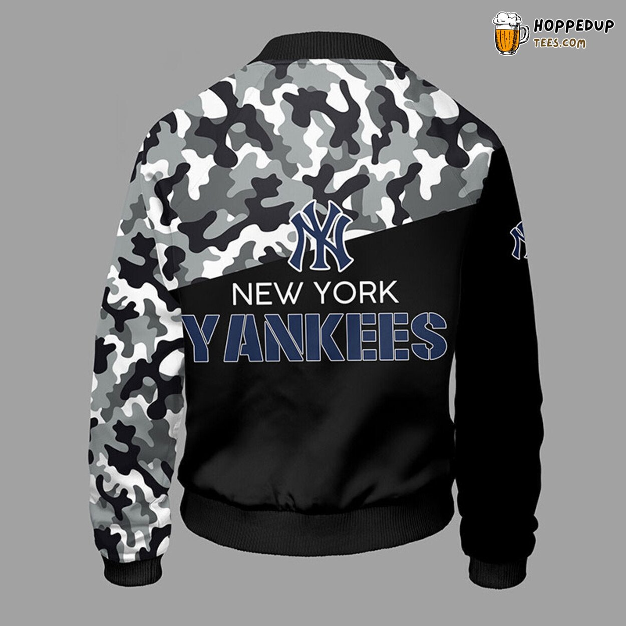 MLB New York Yankees Camouflage Black Unique Bomber Jacket Design