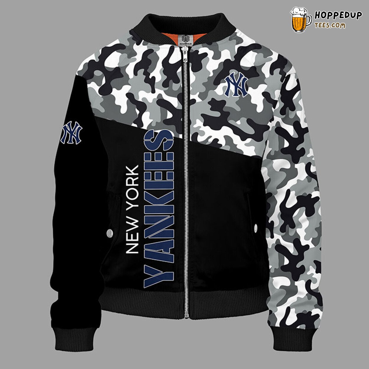 MLB New York Yankees Camouflage Black Unique Bomber Jacket Design