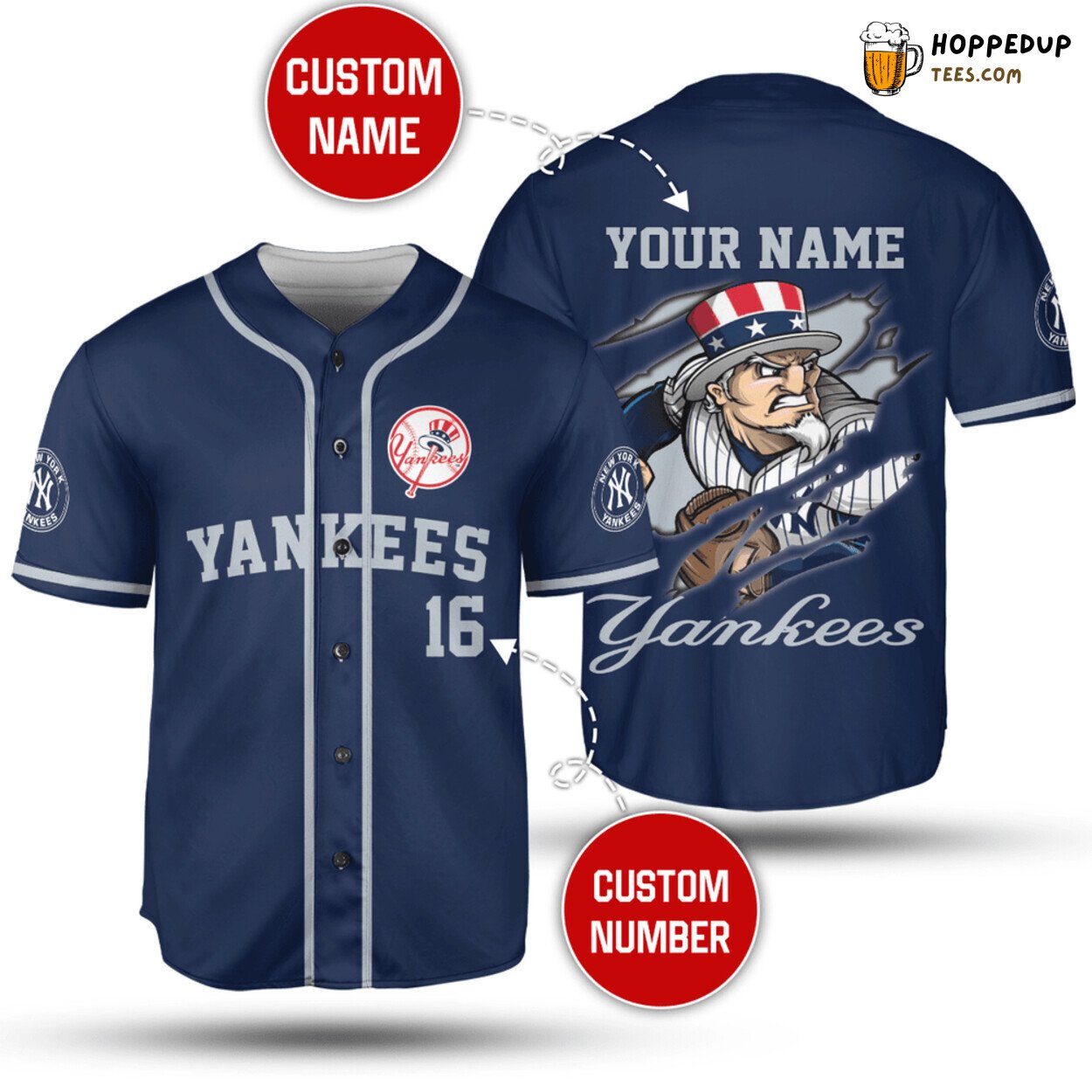 MLB New York Yankees Custom Name Number Elite Unisex Baseball Jersey Shirt