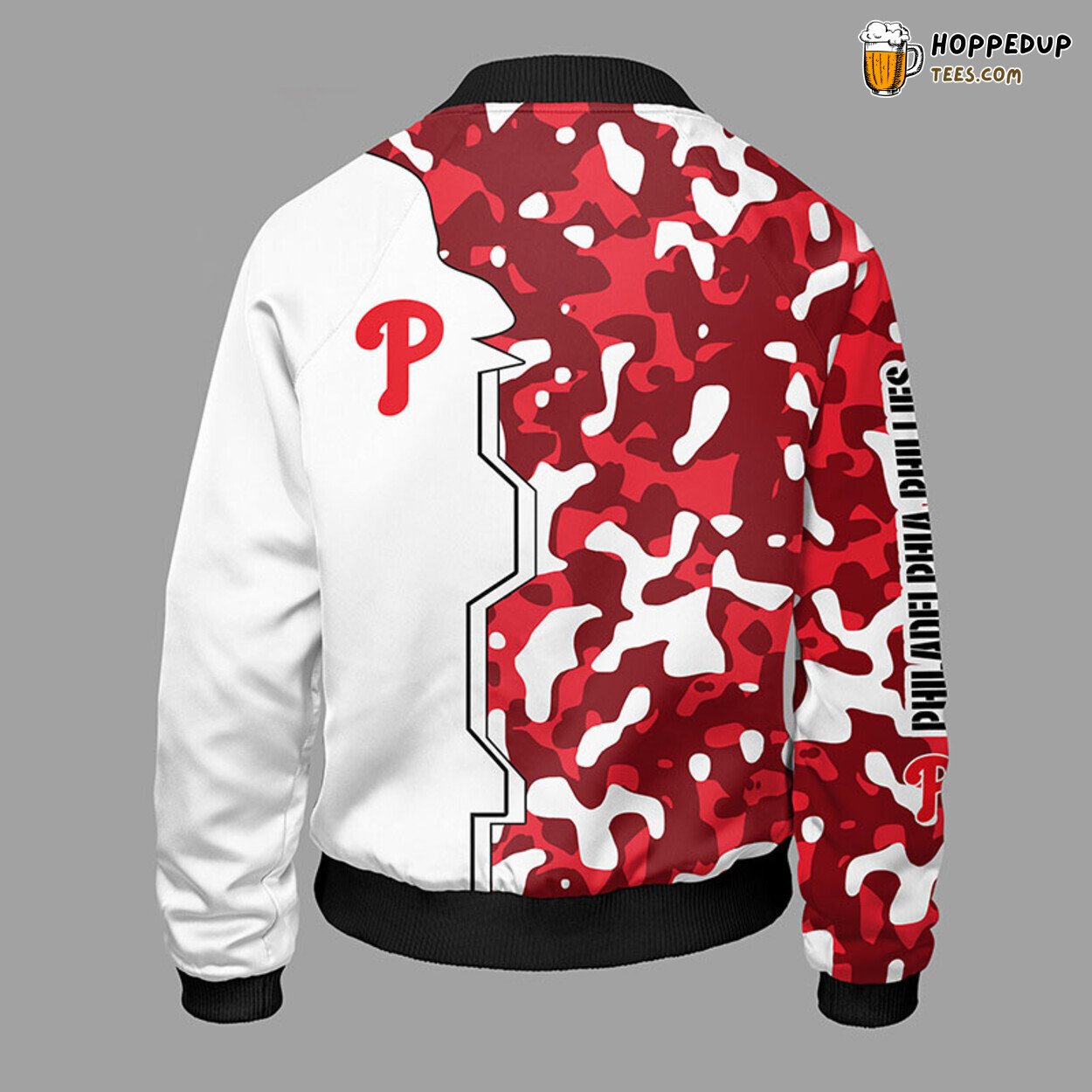 MLB Philadelphia Phillies Camouflage Red Unique Bomber Jacket Design
