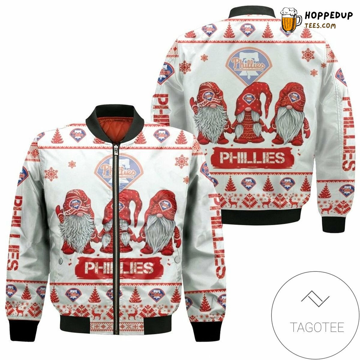 MLB Philadelphia Phillies Christmas Gnomes Bomber Jacket