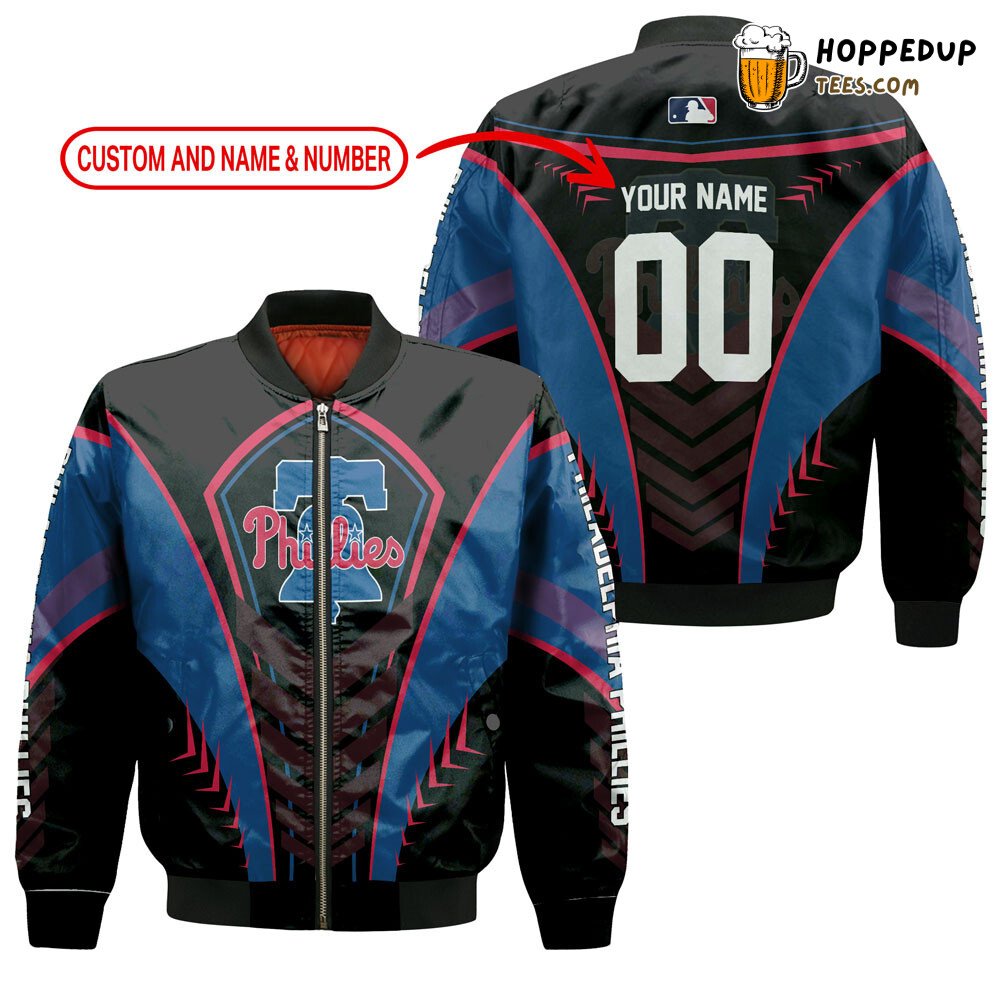 MLB Philadelphia Phillies Custom Name Number Bomber Jacket