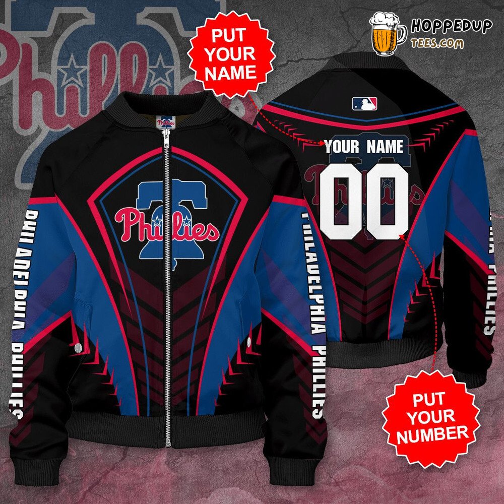 MLB Philadelphia Phillies Custom Name Number Bomber Jacket