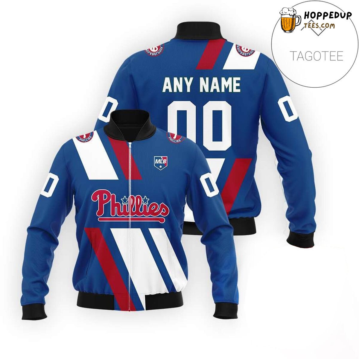 MLB Philadelphia Phillies Custom Name Number Navy Bomber Jacket