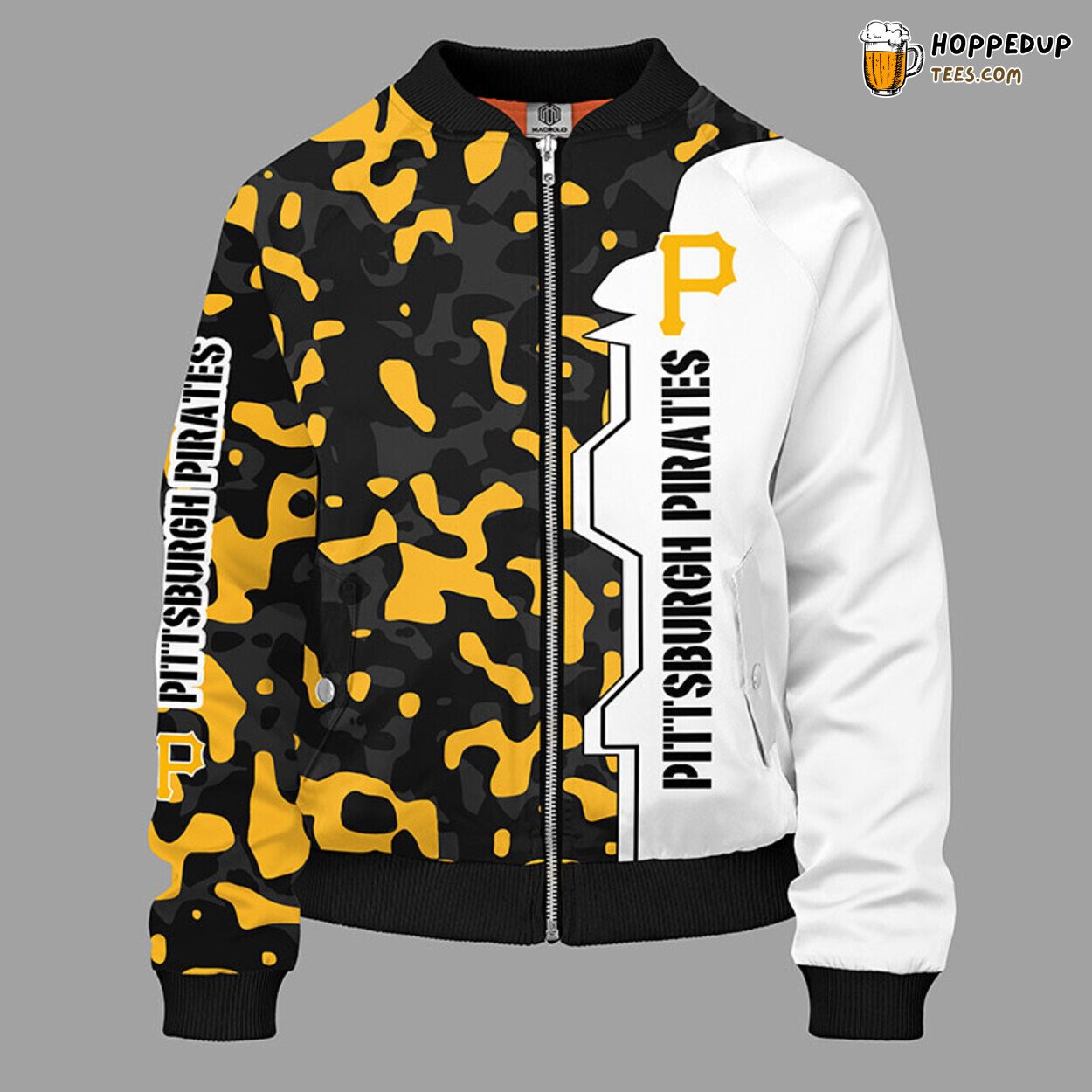 MLB Pittsburgh Pirates Camouflage Yellow Unique Bomber Jacket Design