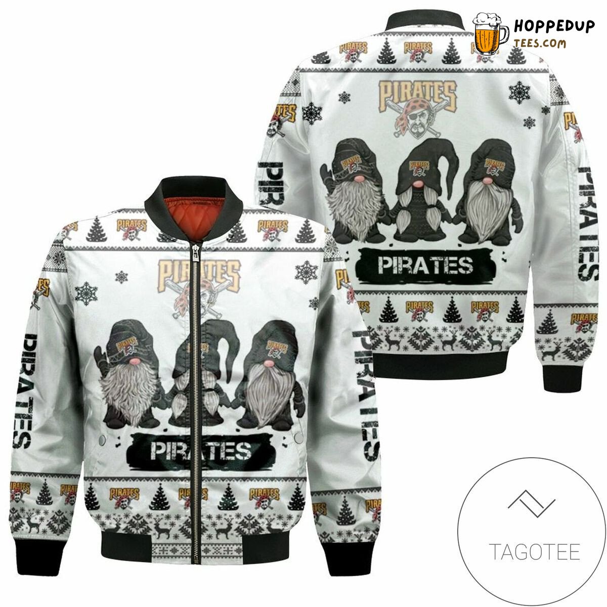 MLB Pittsburgh Pirates Christmas Gnomes Bomber Jacket