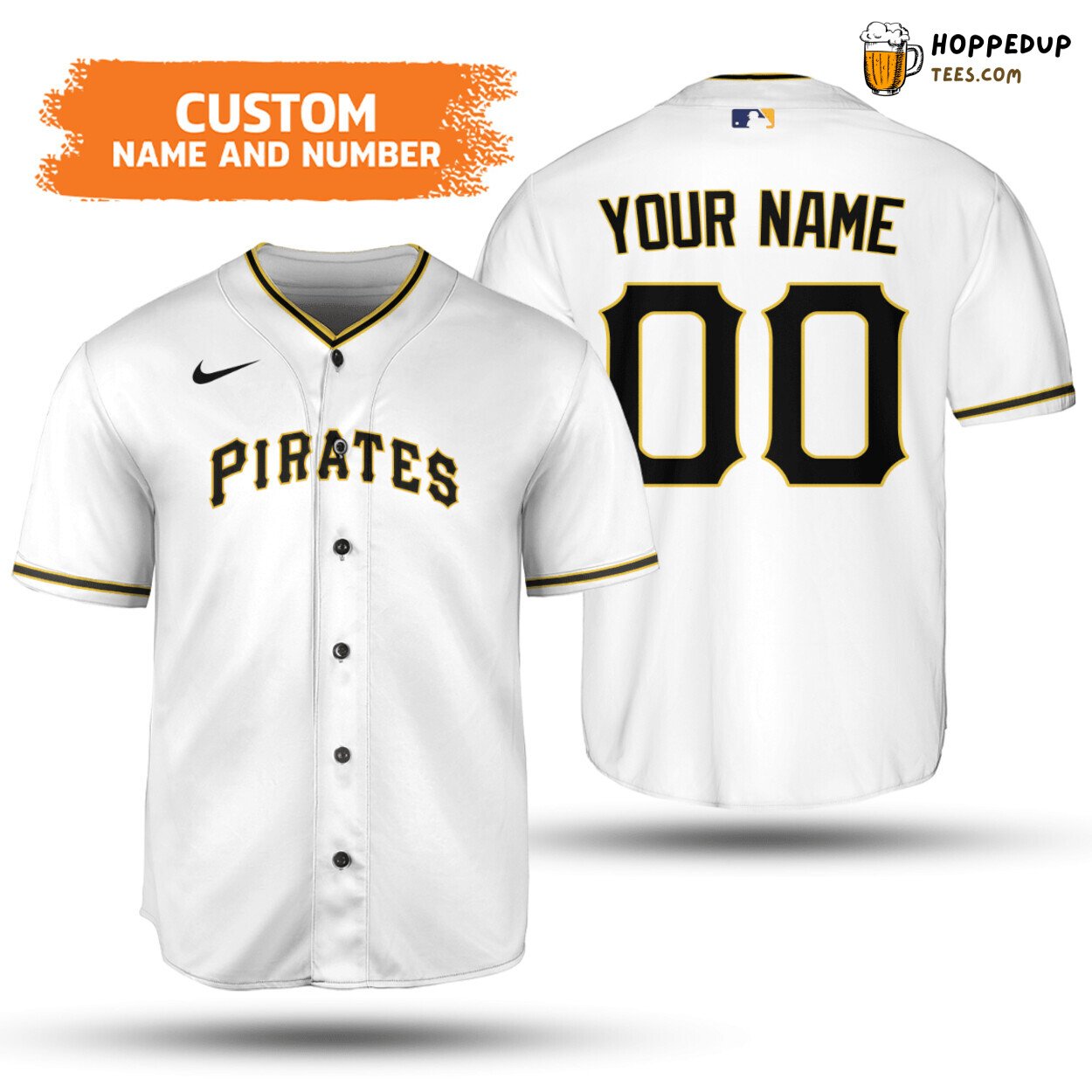 MLB Pittsburgh Pirates Custom Name Number Home Jersey Baseball Jersey Unisex Shirt