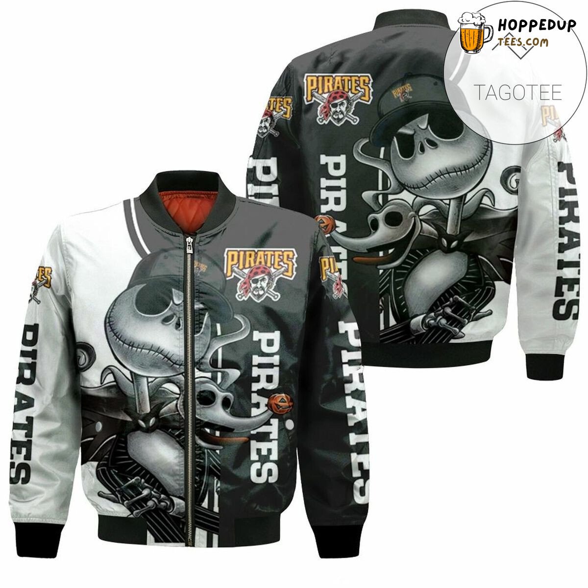 MLB Pittsburgh Pirates Jack Skellington And Zero Bomber Jacket