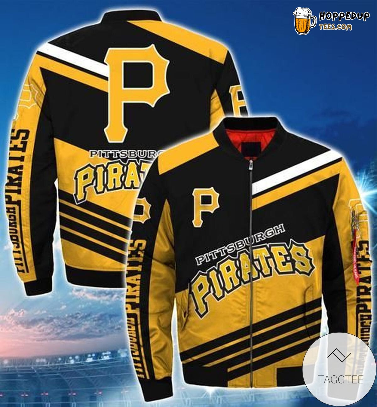 MLB Pittsburgh Pirates Yellow Stripes Bomber Jacket