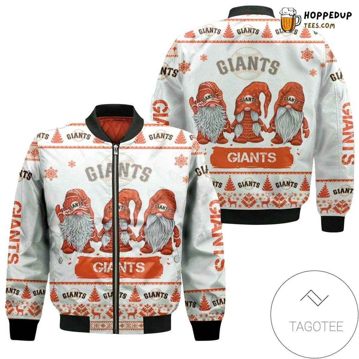 MLB San Francisco Giants Christmas Gnomes Bomber Jacket
