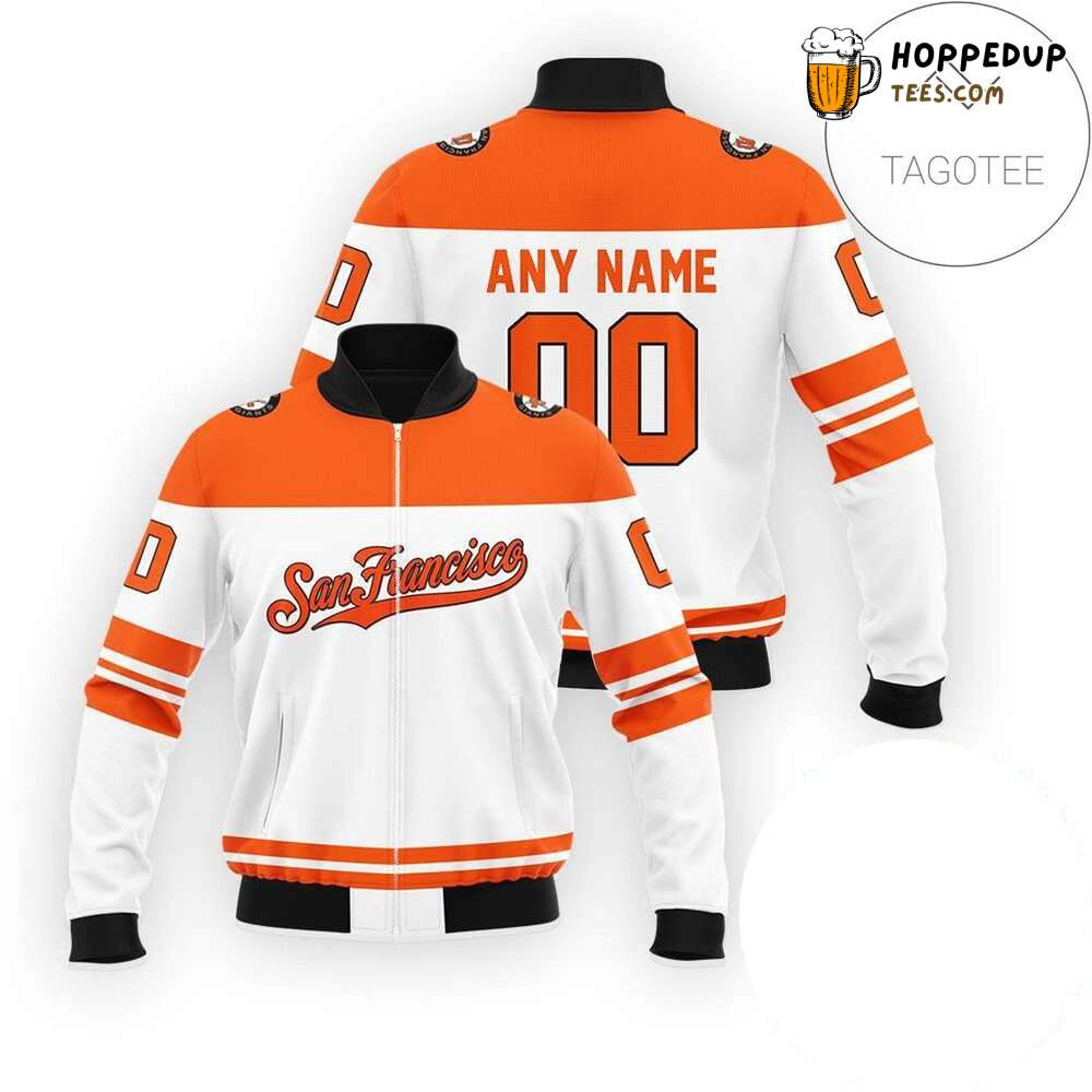 MLB San Francisco Giants Custom Name Number White Bomber Jacket