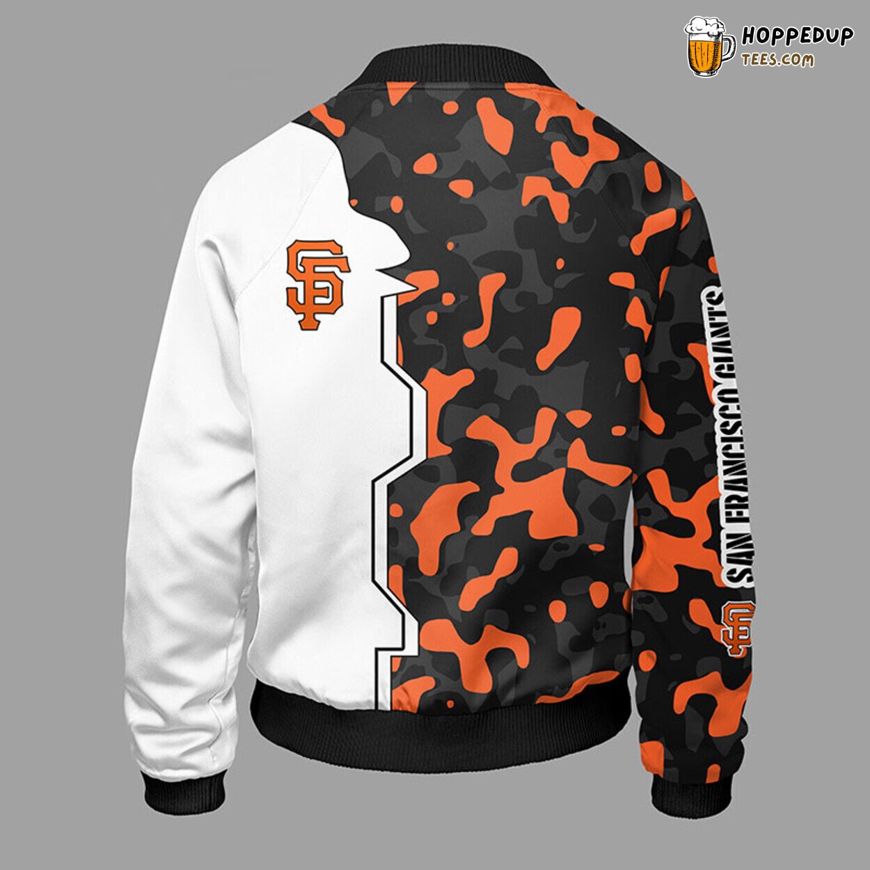 MLB San Francisco Giants Unique Camouflage Orange Bomber Jacket Design