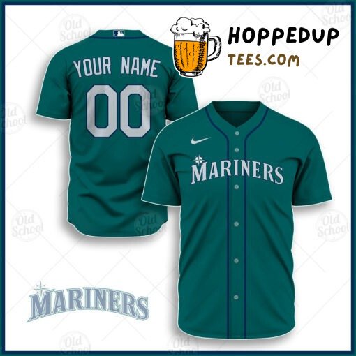 MLB Seattle Mariners Custom Name Number Alternate Jersey Aqua Baseball Jersey Unisex Shirt
