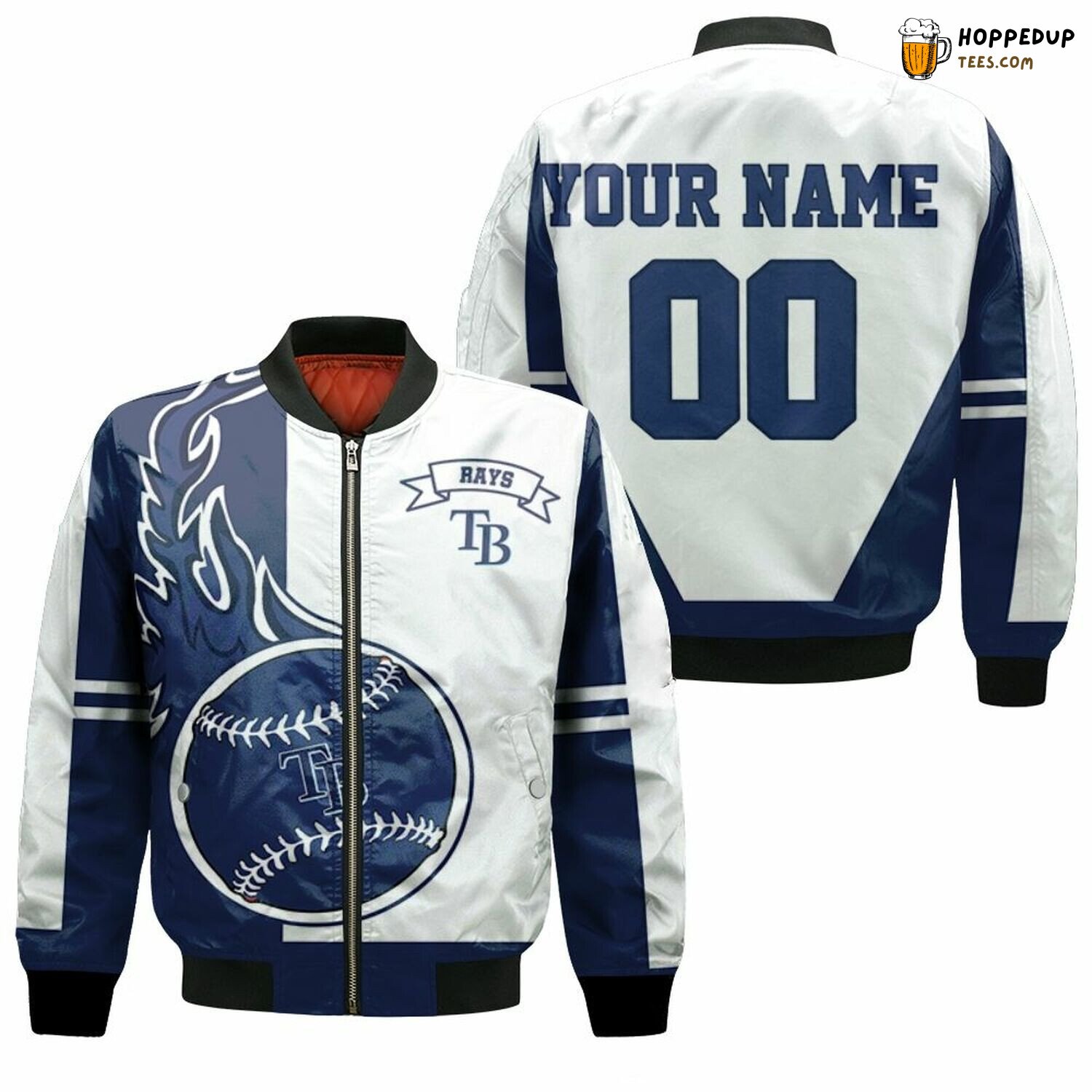 MLB Tampa Bay Rays Custom Name Number Bomber Jacket