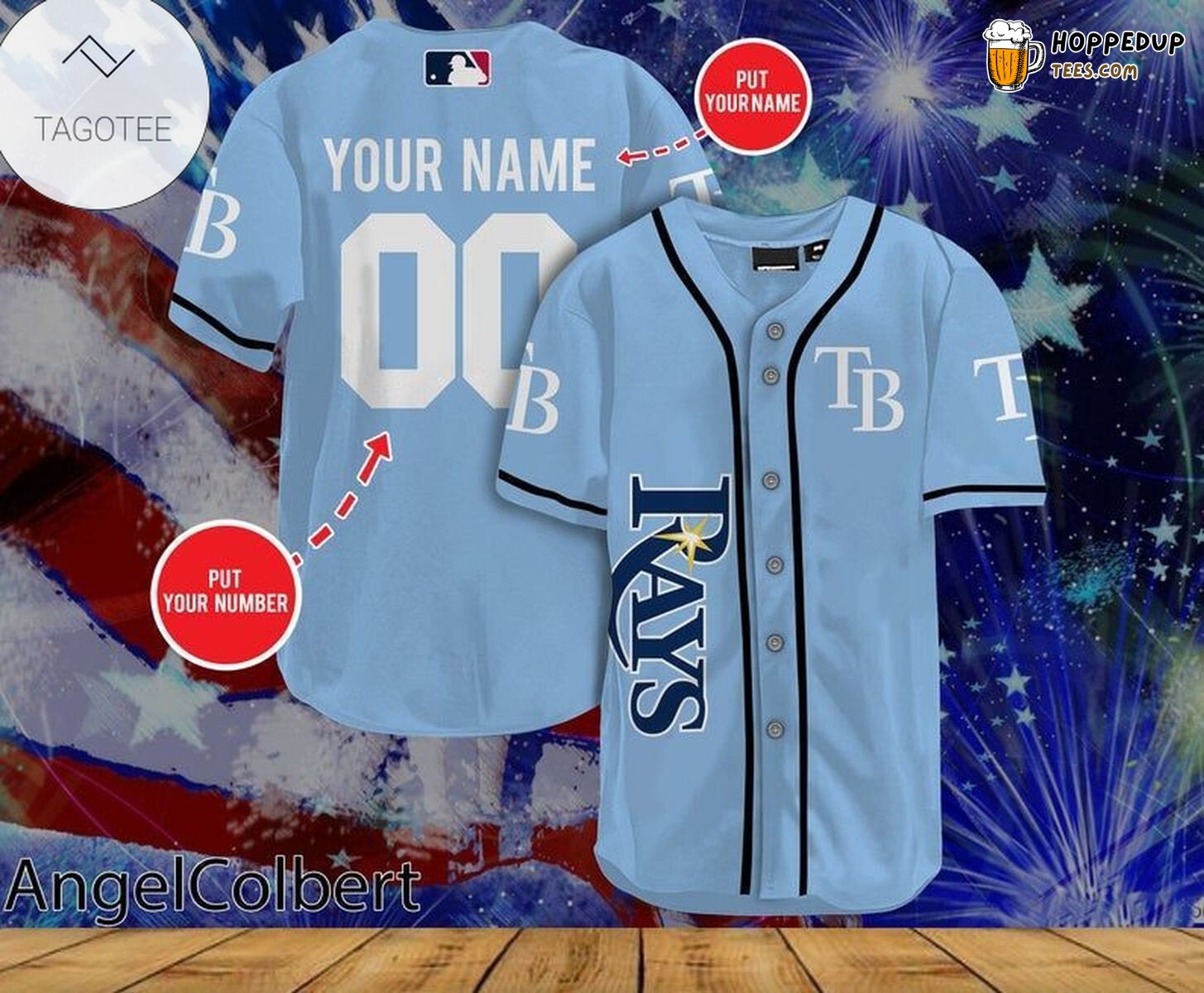 MLB Tampa Bay Rays Custom Name Number Light Blue Baseball Jersey Unisex Shirt