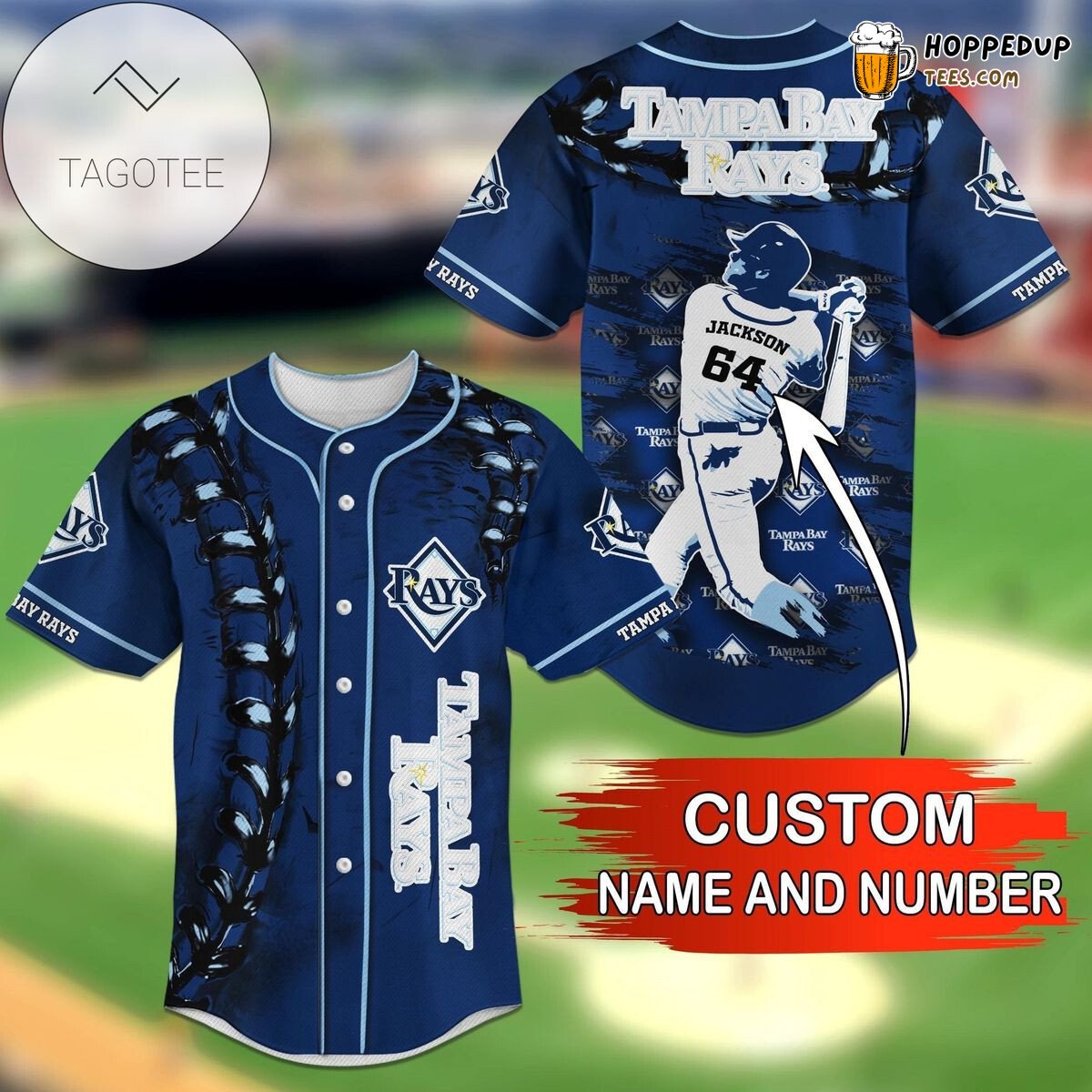 MLB Tampa Bay Rays Custom Name Number Navy Baseball Jersey Unisex Shirt
