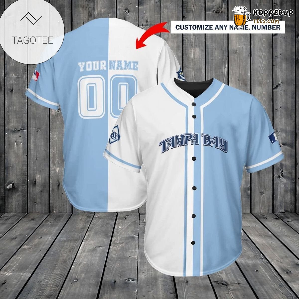 MLB Tampa Bay Rays Custom Name Number White Blue Baseball Jersey Unisex Shirt
