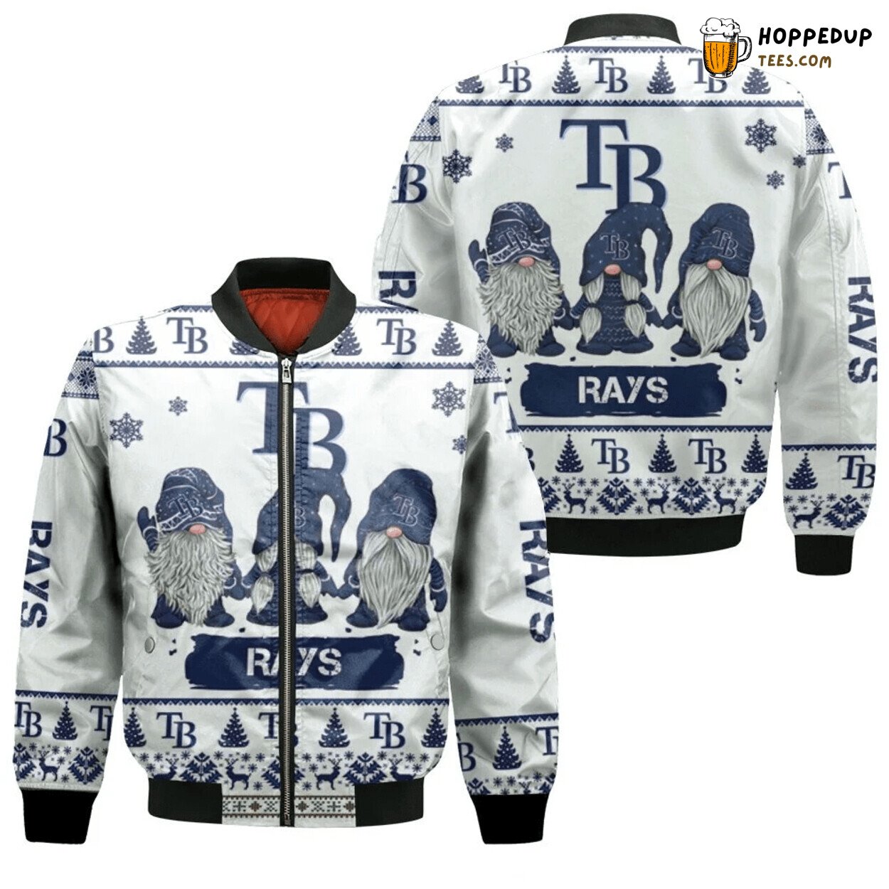 MLB Tampa Bay Rays Gnomes Ugly Christmas Bomber Jacket