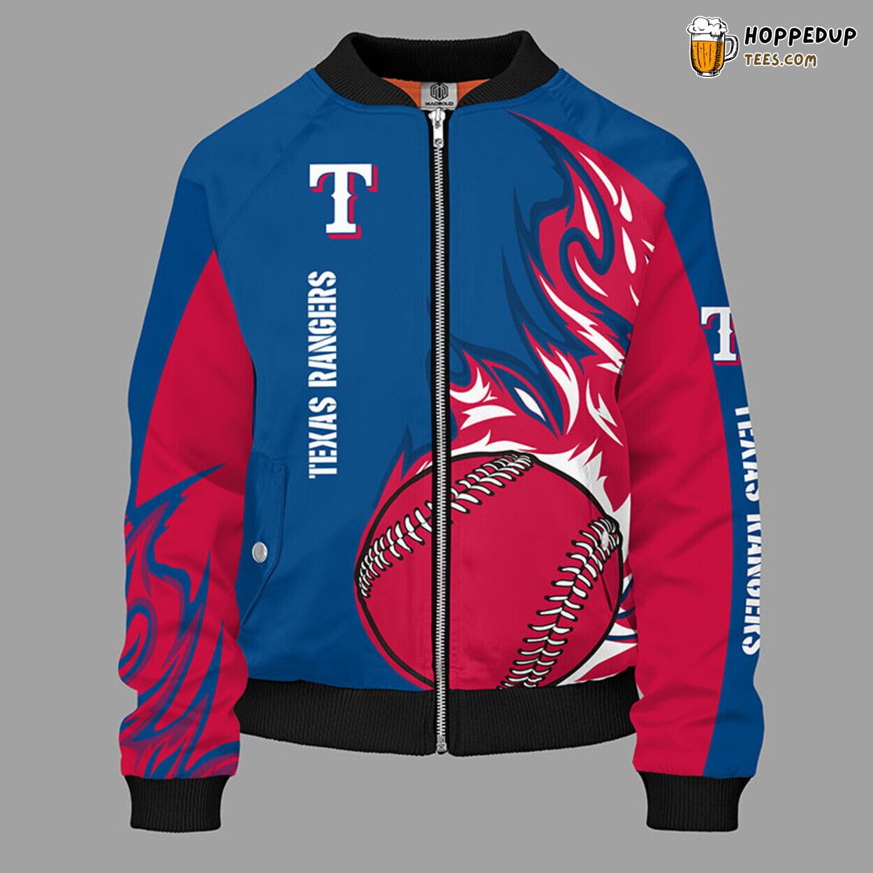 MLB Texas Rangers Dual Blue Red Unique Bomber Jacket Design
