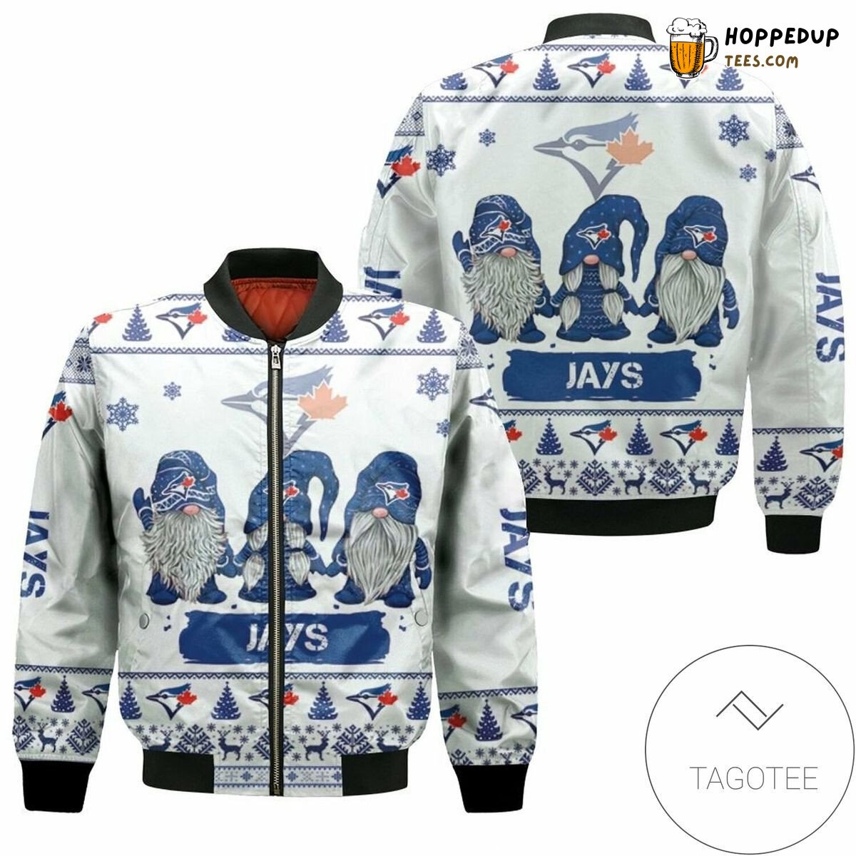 MLB Toronto Blue Jays Christmas Gnomes Bomber Jacket