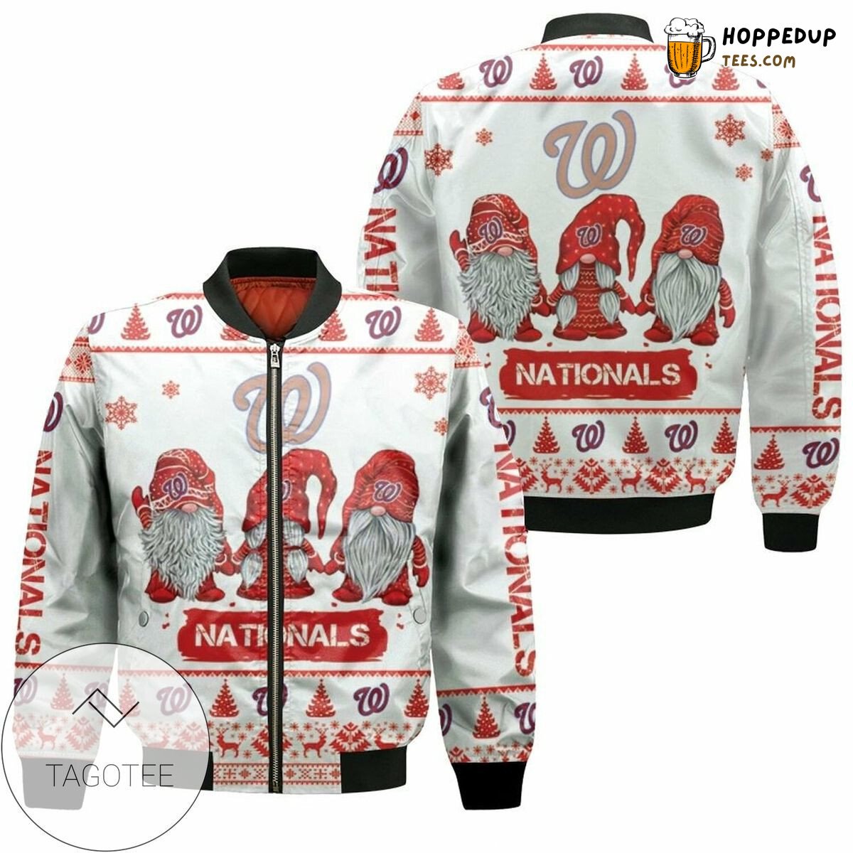MLB Washington Nationals Christmas Gnomes Bomber Jacket