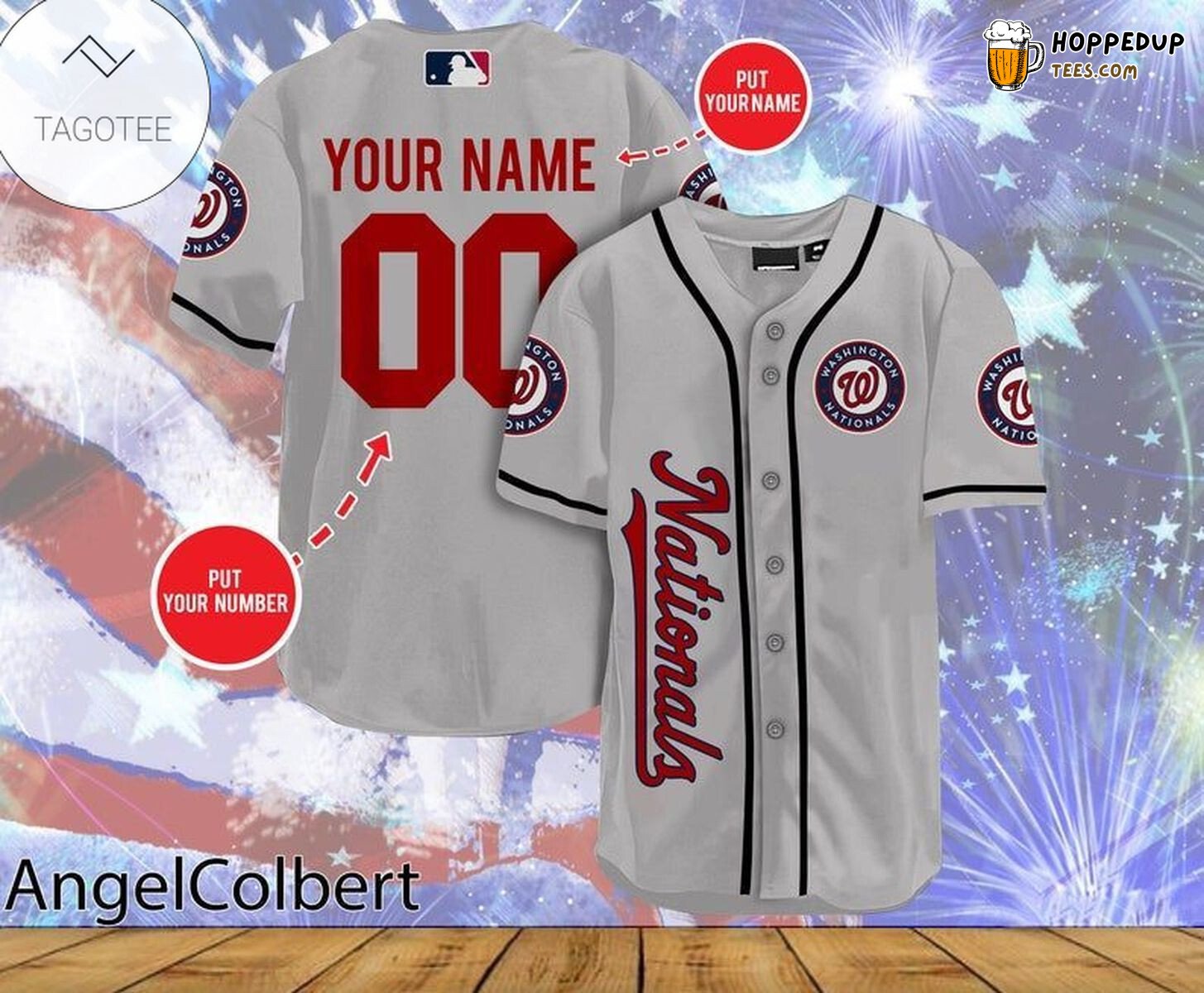 MLB Washington Nationals Custom Name Number Gray Baseball Jersey Unisex Shirt