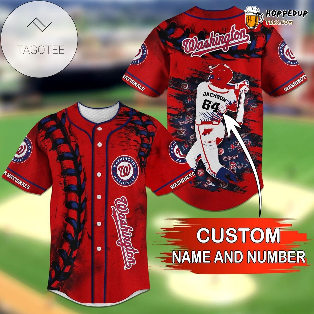 MLB Washington Nationals Custom Name Number Red Baseball Jersey Unisex Shirt