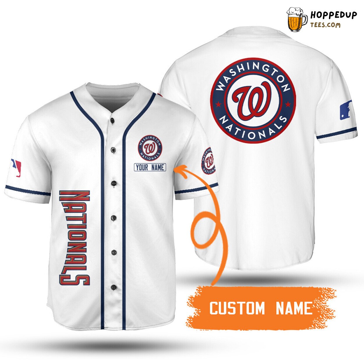 MLB Washington Nationals Custom Name White Baseball Jersey Unisex Shirt