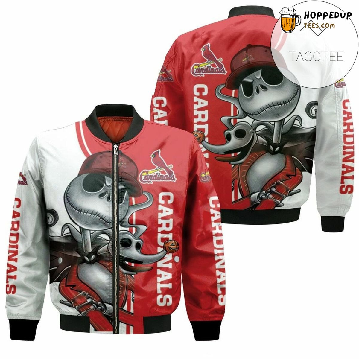 MLB Washington Nationals Jack Skellington And Zero Bomber Jacket