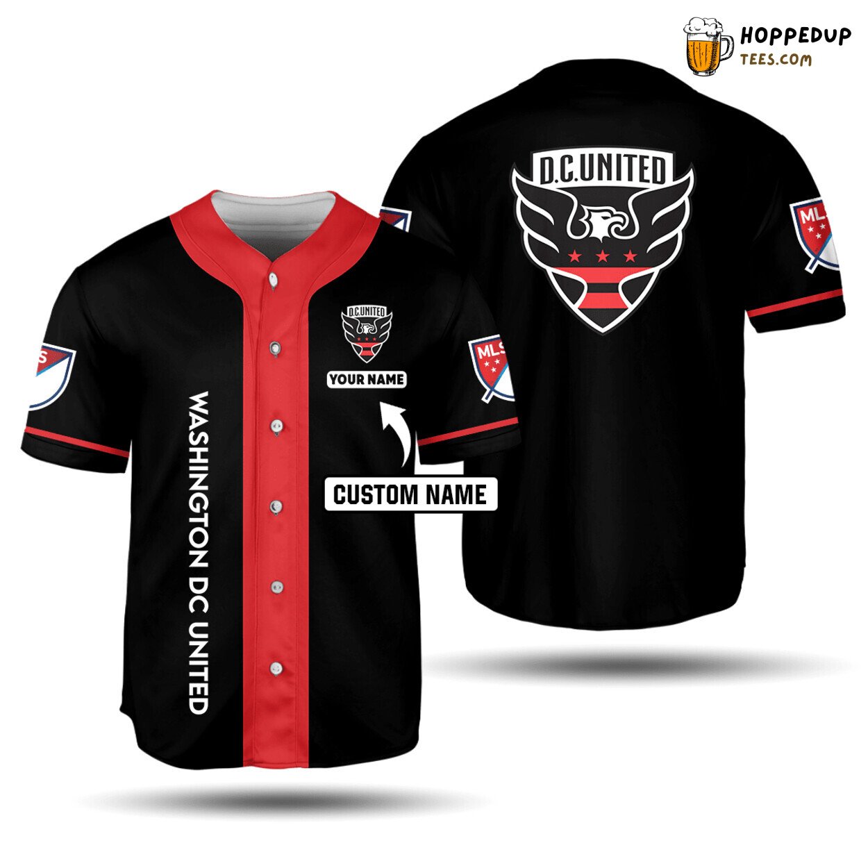MLS DC United Custom Name Baseball Jersey Unisex Shirt