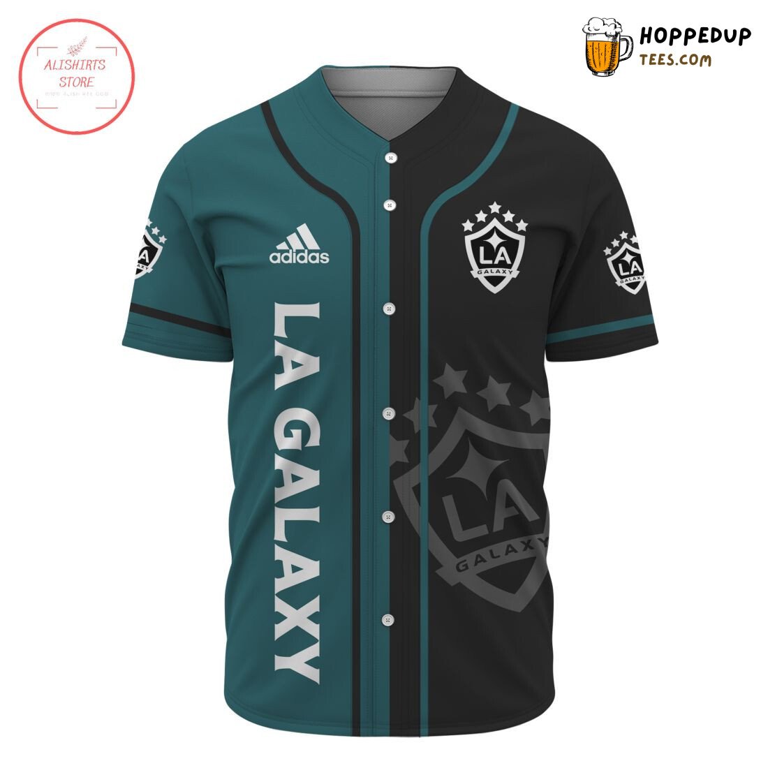 MLS LA Galaxy Custom Name Number Green Black Baseball Jersey Unisex Shirt